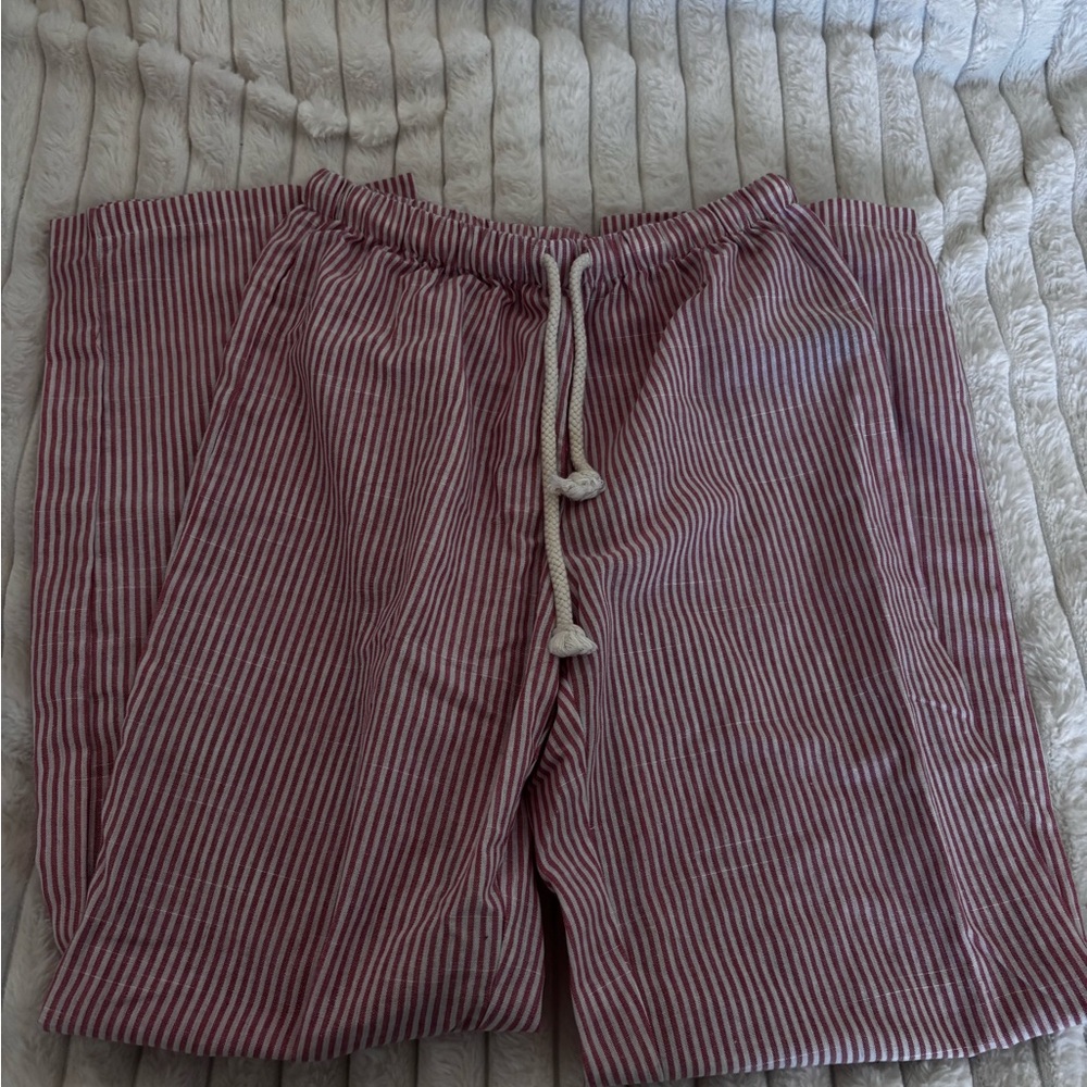 Pink and White Striped beach Pants